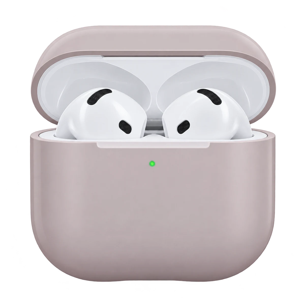 Case gamuzadas Airpods de 4ta Gen color rosado grisáceo