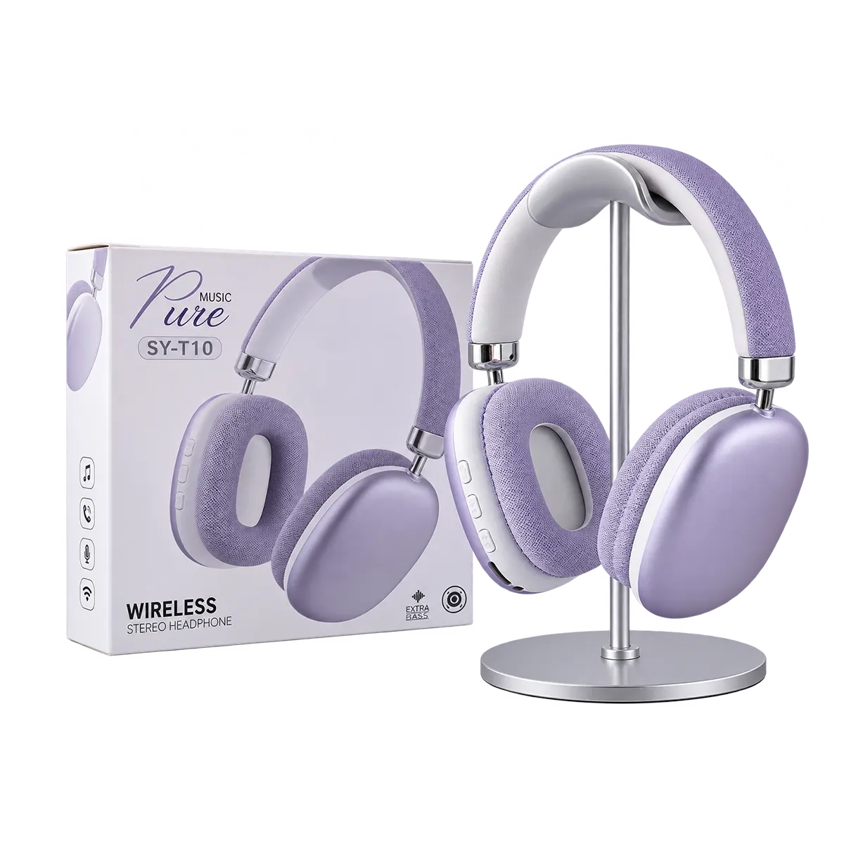 Auriculares inalámbricos de vincha color lila Pure - SY-T10