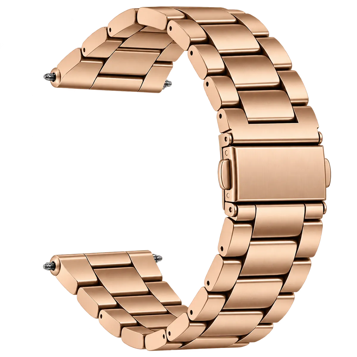 Correas metalicas color oro rosa 22mm con pasador