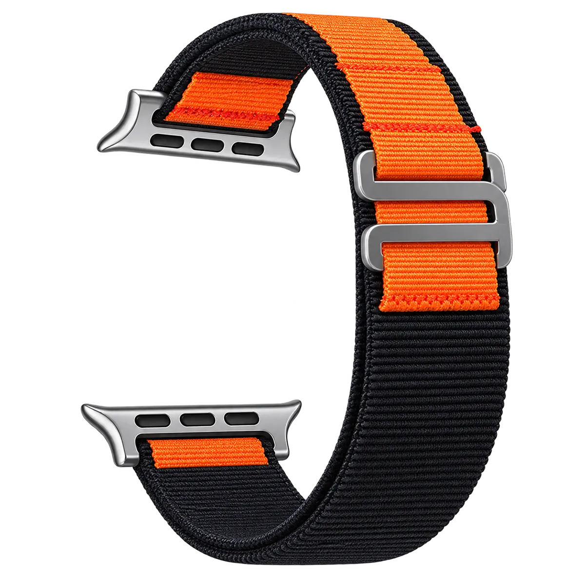 Correas de nylon color negro con anaranjado con gancho