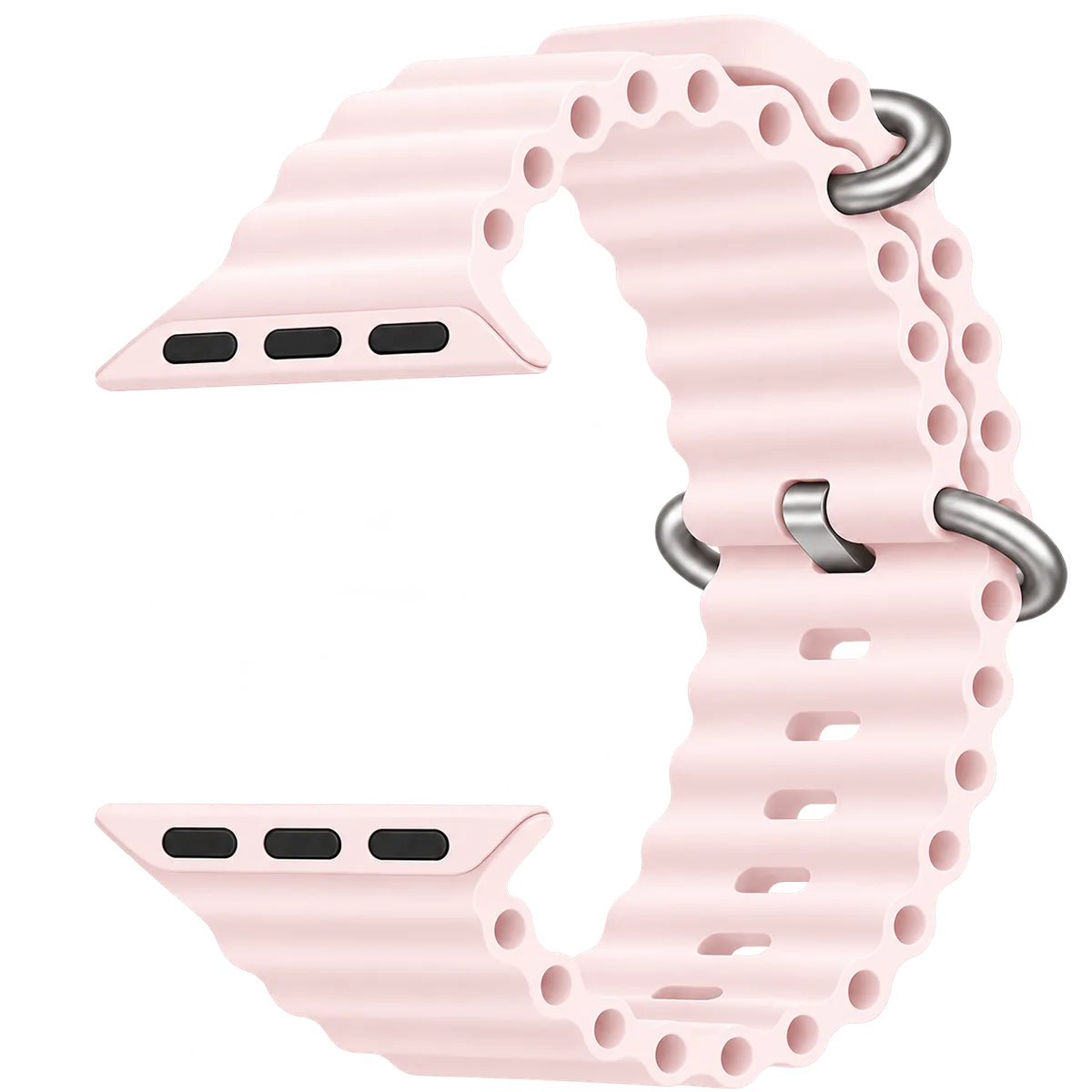 Correa corrugada color rosado new 42/49mm