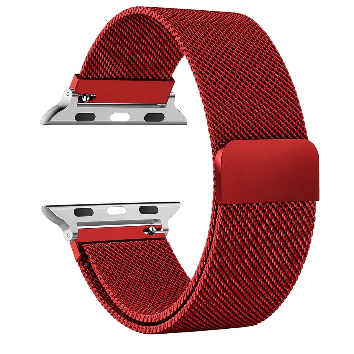 Correa Milanesa Magnética para Smartwatch – Rojo Metálico 42/49mm
