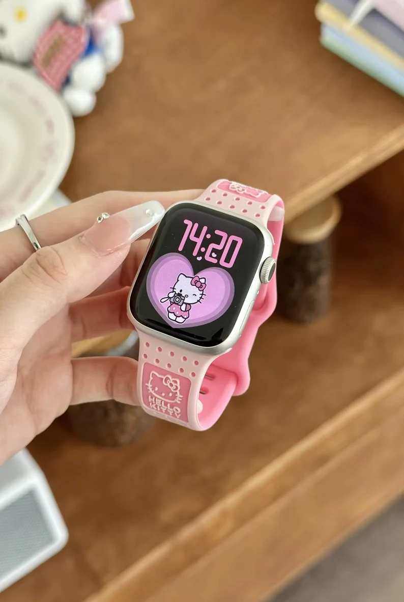 Correas Hello Kitty para smartwatch rosado con rosa new de 38/41 y 42/49mm