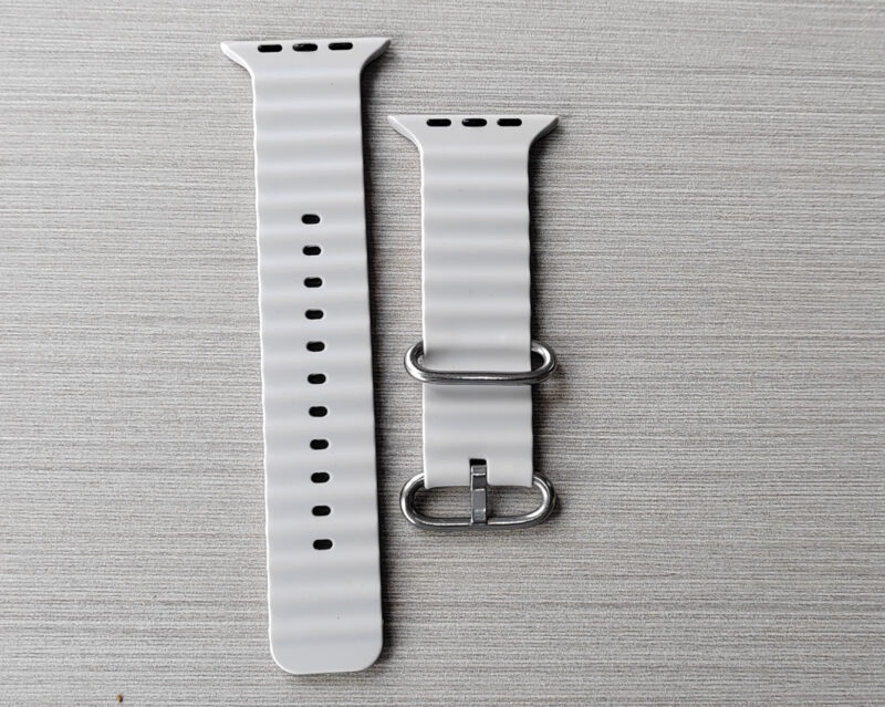 Correa corruda de silicona, color beige de 24mm