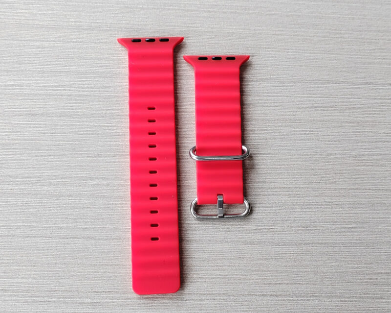 Correa corruda de silicona, color rojo de 24mm