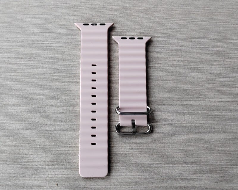 Correa corruda de silicona, color rosado new de 24mm