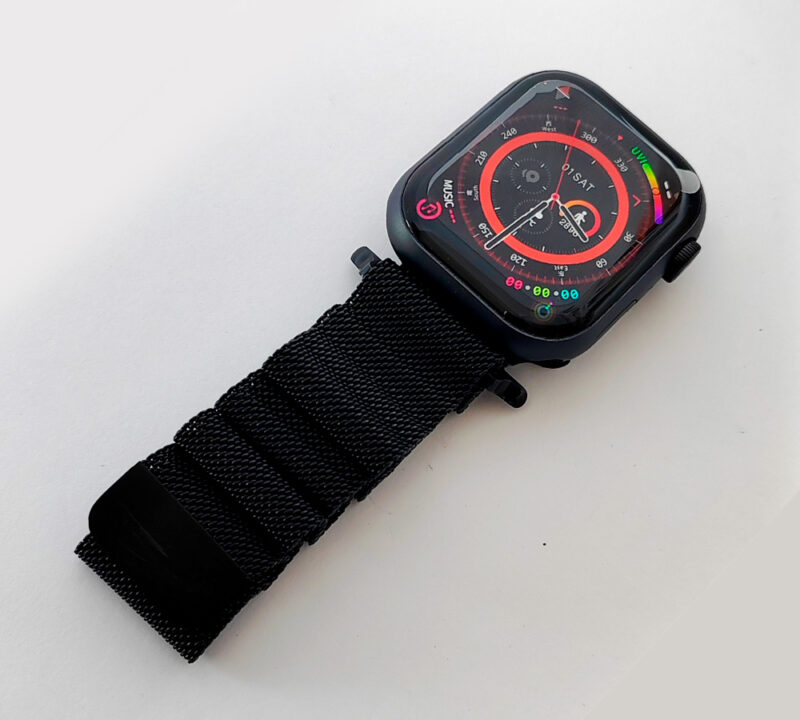 Correas imantadas de acero inoxidable de 24mm para smartWatch Ultra en color negro