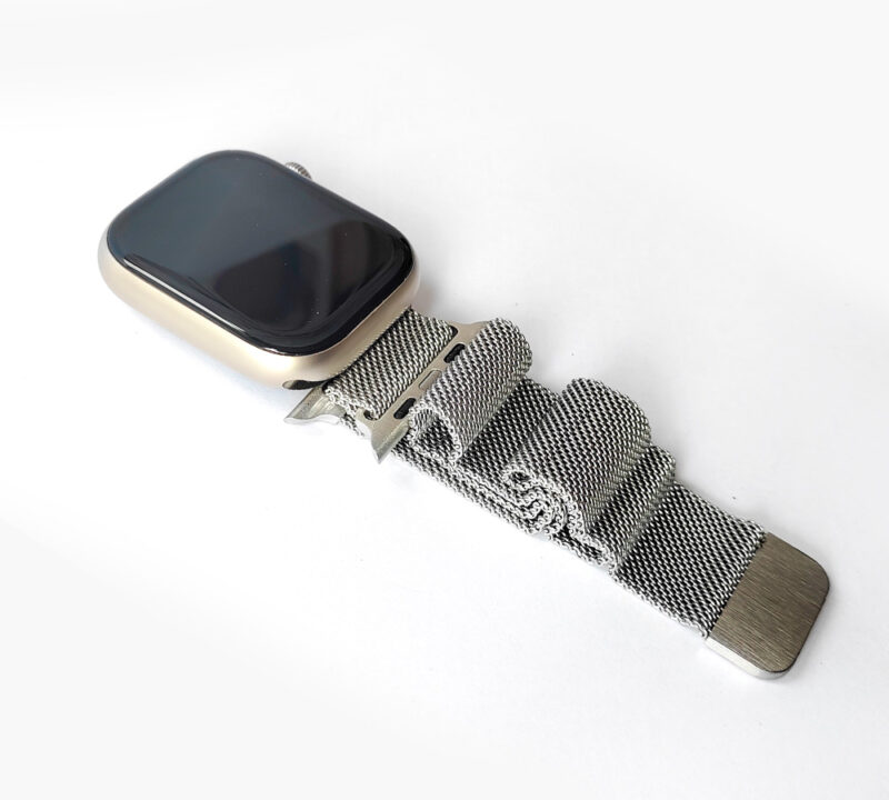 Correas imantadas de acero inoxidable de 24mm para smartWatch Ultra en color plateado