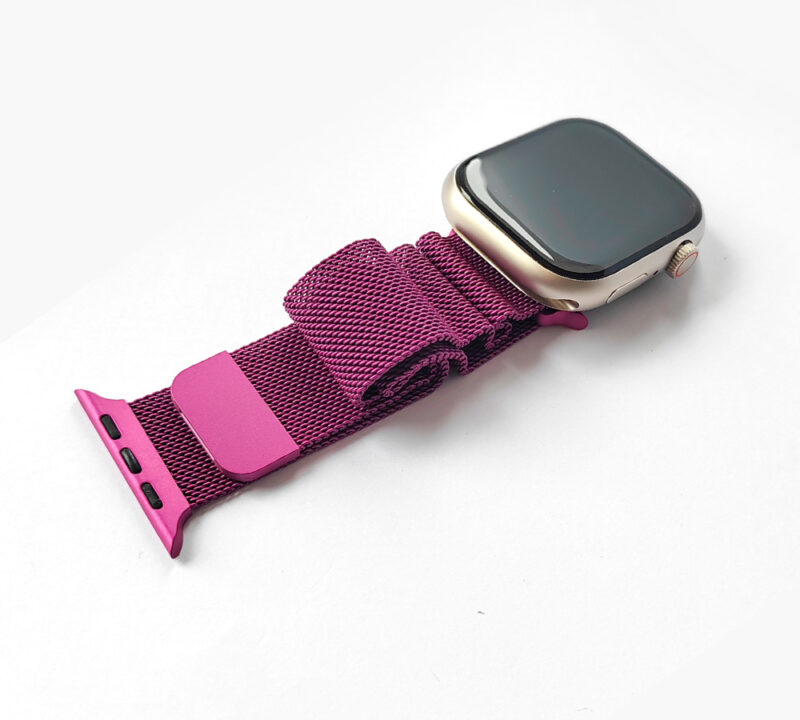 Correas imantadas de acero inoxidable de 24mm para smartWatch Ultra en color fucsia
