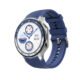 Smart Watch para caballeros DT Watch X con pantalla de vidrio templado amoled de alta definición en color plateado con 4GB de almacenamiento para videos MP4, fotos, música y conectar tus auriculares, graficos en 3D compatible con android / iphone con doble correa