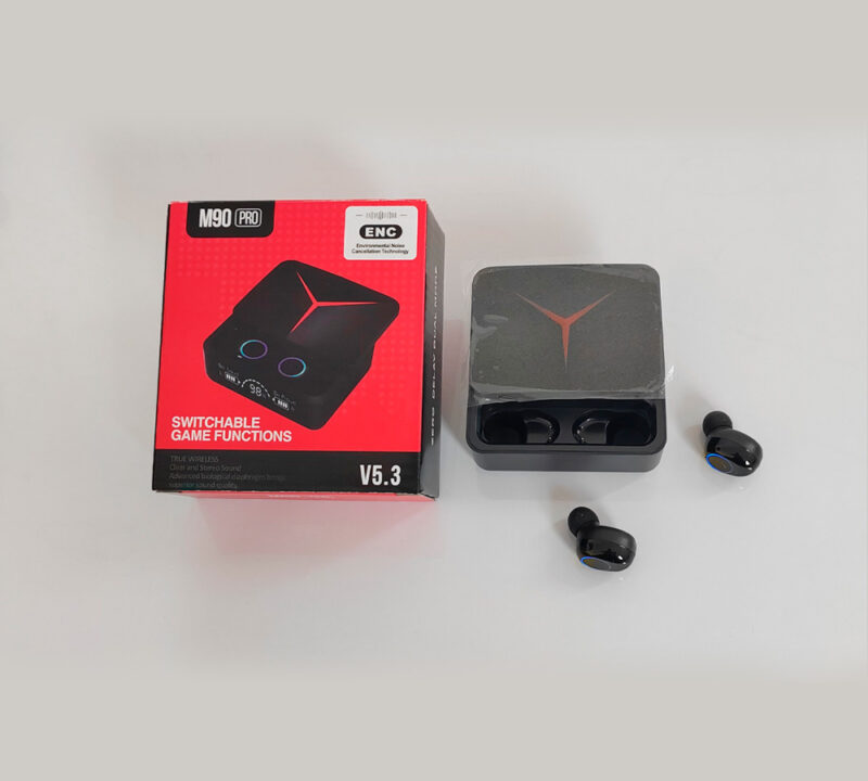 Auriculares inalámbricos M90 con Power Bank, alta calidad de sonido, compatible con Android / IOS, bluetooth 5.3 en color negro