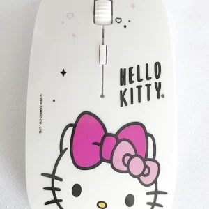Mouse ergonómico inalámbrico Hello Kitty en color blanco  para lapto, computadora con usb 2.0
