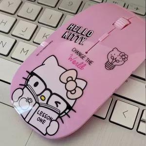 Mouse ergonómico inalámbrico Hello Kitty en color rosado  para lapto, computadora con usb 2.0 (copia)