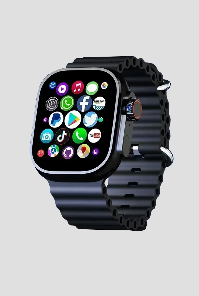SmartWatch DW100 PRO con chip, pantalla de 49mm Amoled marco negro wifi, bluetooth, 8GB RAM y 128GB ROM, GPS en tiempo real, cámara HD para llamadas y video llamadas a través de WhatsApp