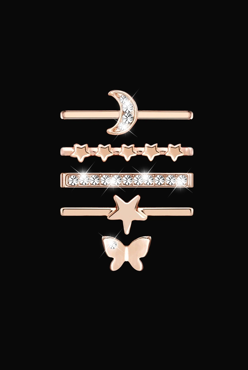 Charms de acero inoxidable para smartwatch de correas de 22mm, luna con estrellas