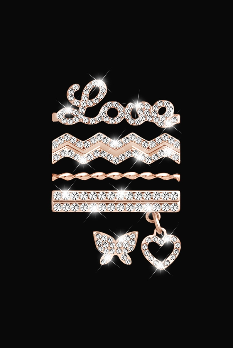 Charms de acero inoxidable para smartwatch de correas de 22mm love brillante