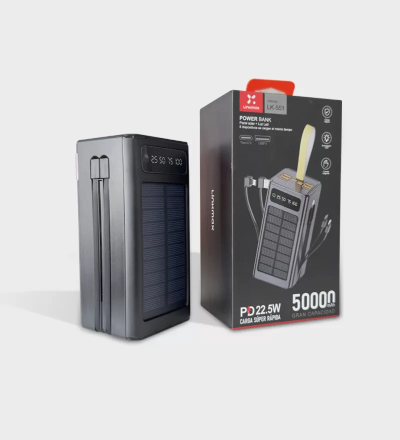 Power bank o bateria externa de carga rapida de 22.5W y 50000mAh para celulares,smartwatch, camaras profesionales y iphone