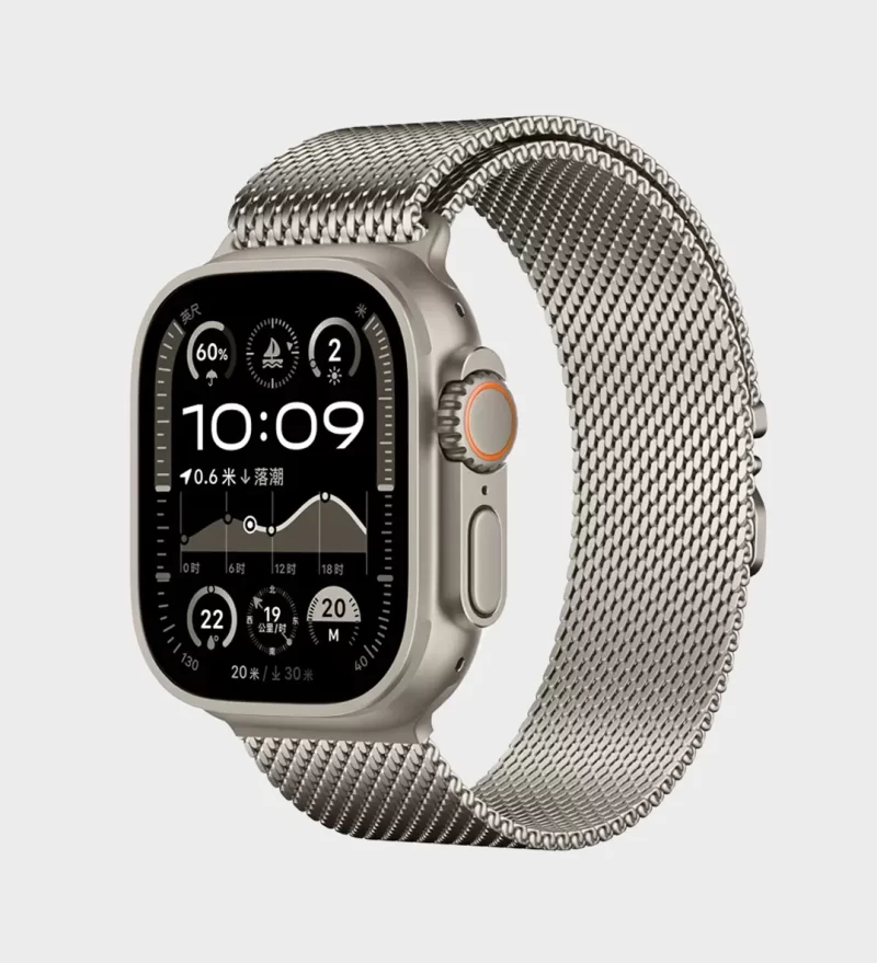 Correa de malla metálica para apple watch de 42mm-49mm color starlight