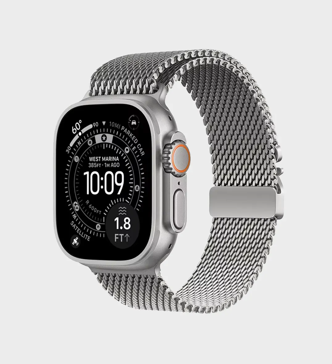 Correa de malla metalica para apple watch de 42mm-49mm color titanium