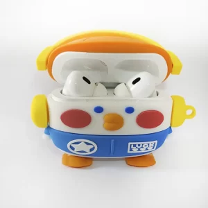Funda de silicona con diseño de pato caricaturizado para airpods pro