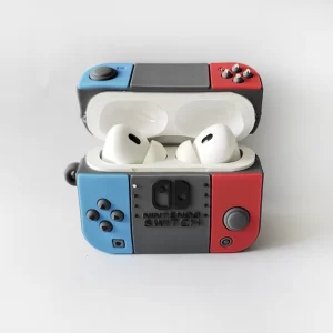 Funda silicona para auriculares inalámbricos con un diseño temático de consola Nintendo Switch airpods de segunda generación